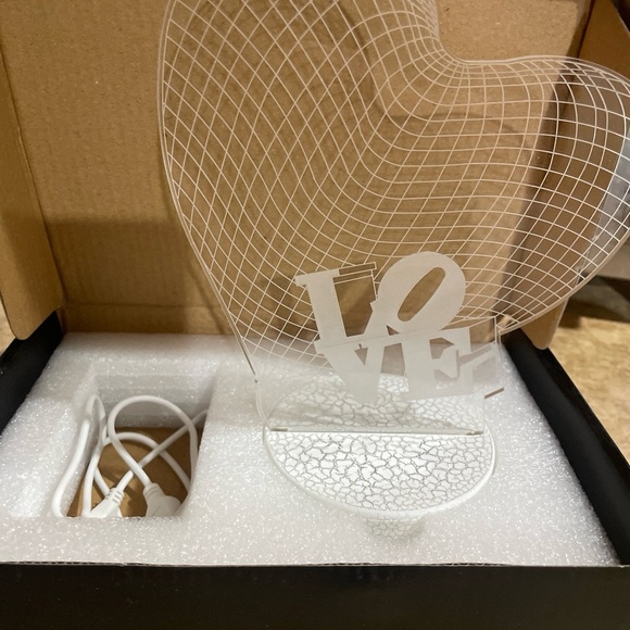 Elegant Heart LED Sculpture with White Base - Picture 4 of 5